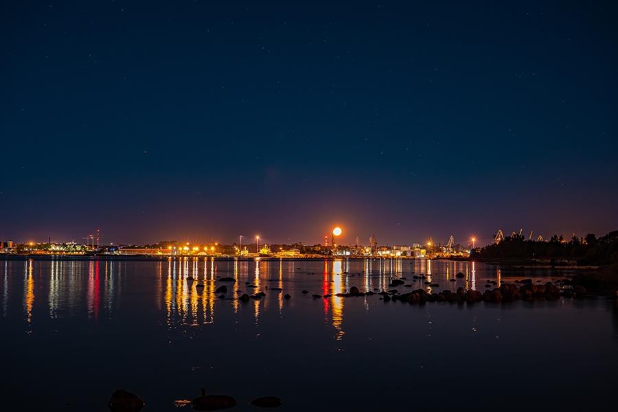 Tallinn View with Moon